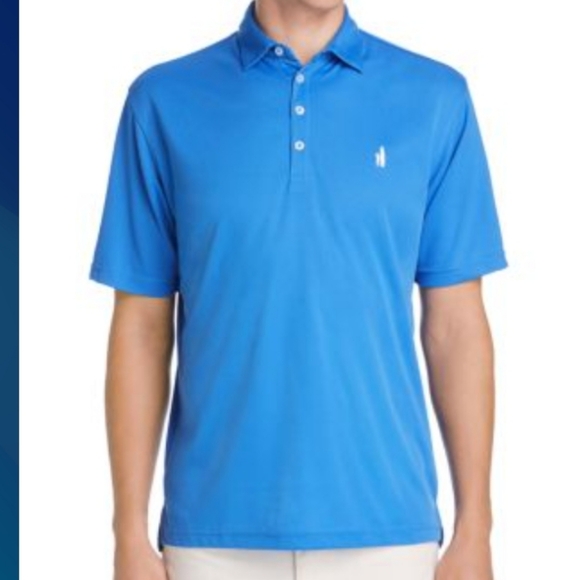 Johnnie-O (Size XL) Men's Sky Blue Button Pre-Performance SS Henley Polo Shirt